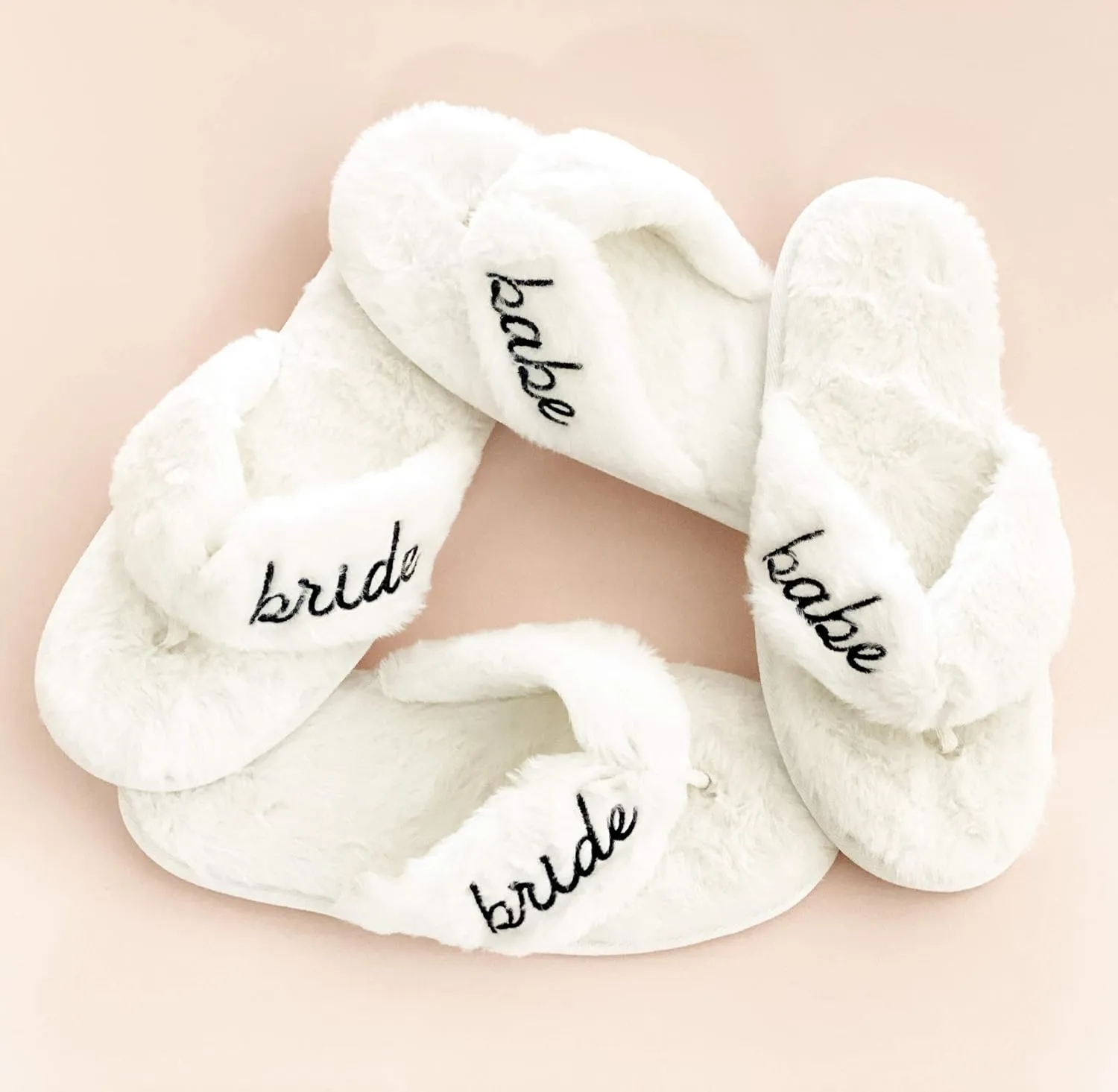 Bride Slippers Wedding Slippers Bridal Shower Gift for Bride to Be, Bridal Party Slippers Fuzzy