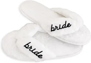 Bride Slippers Wedding Slippers Bridal Shower Gift for Bride to Be, Bridal Party Slippers Fuzzy