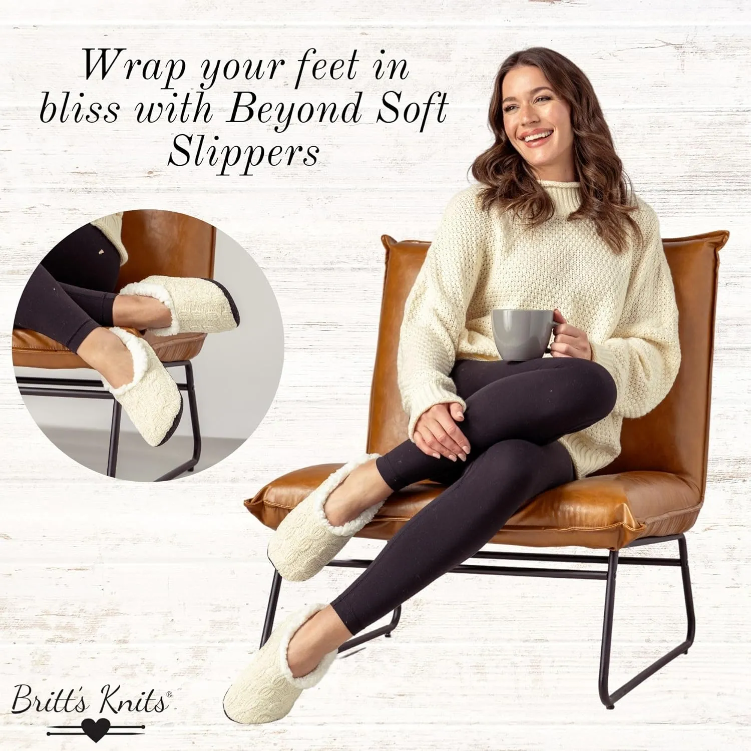 Britt's Knits Cozy Knit Chenille Slippers for Women