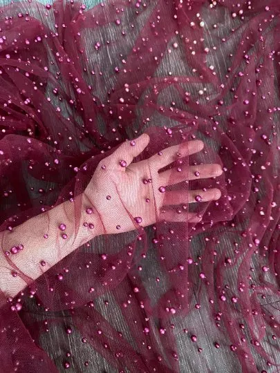 Burgundy Pearl Tulle