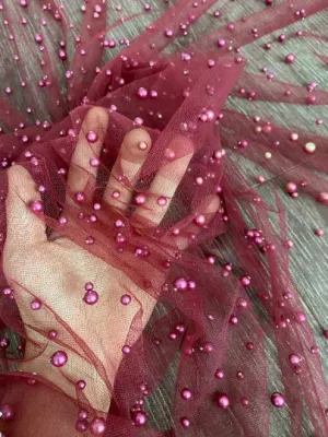 Burgundy Pearl Tulle