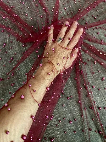 Burgundy Pearl Tulle