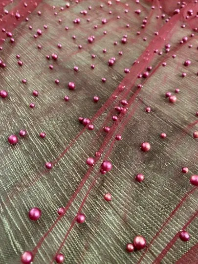 Burgundy Pearl Tulle