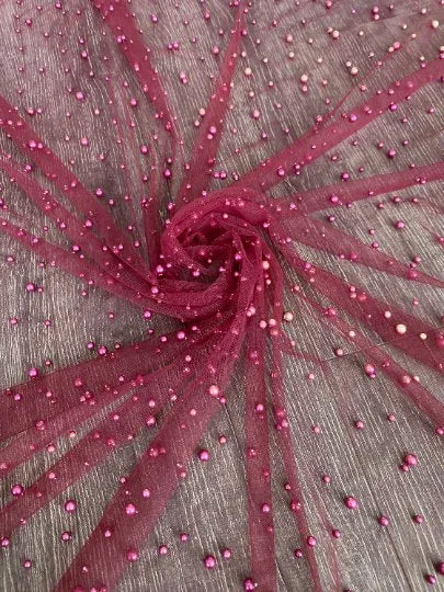 Burgundy Pearl Tulle