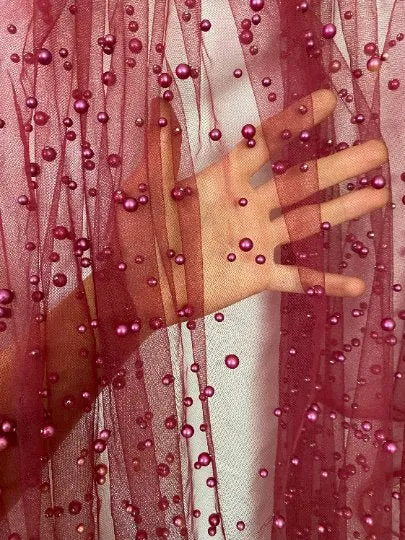 Burgundy Pearl Tulle
