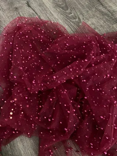 Burgundy Pearl Tulle