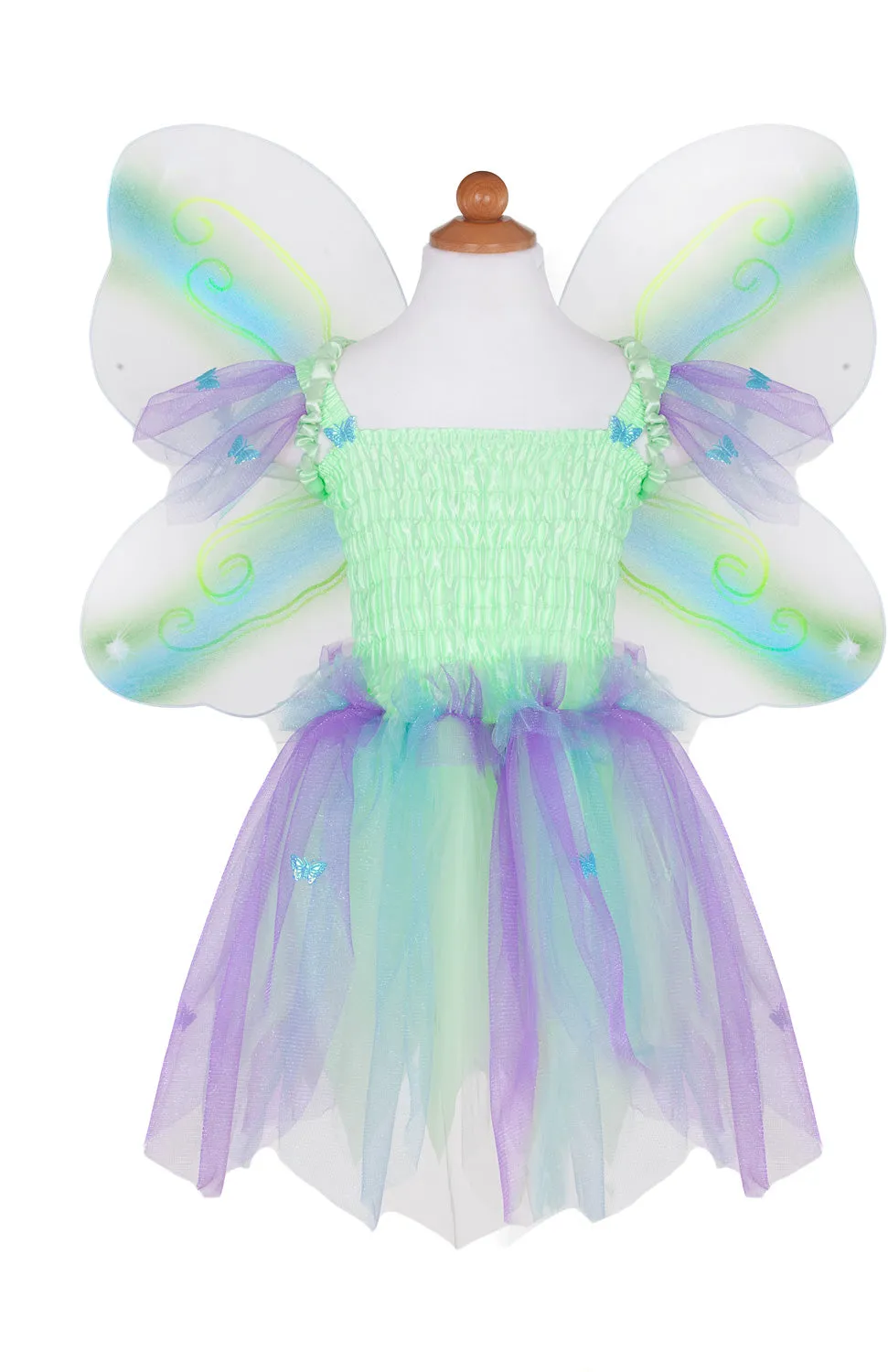 Butterfly Dress & Wings With Wand, Green