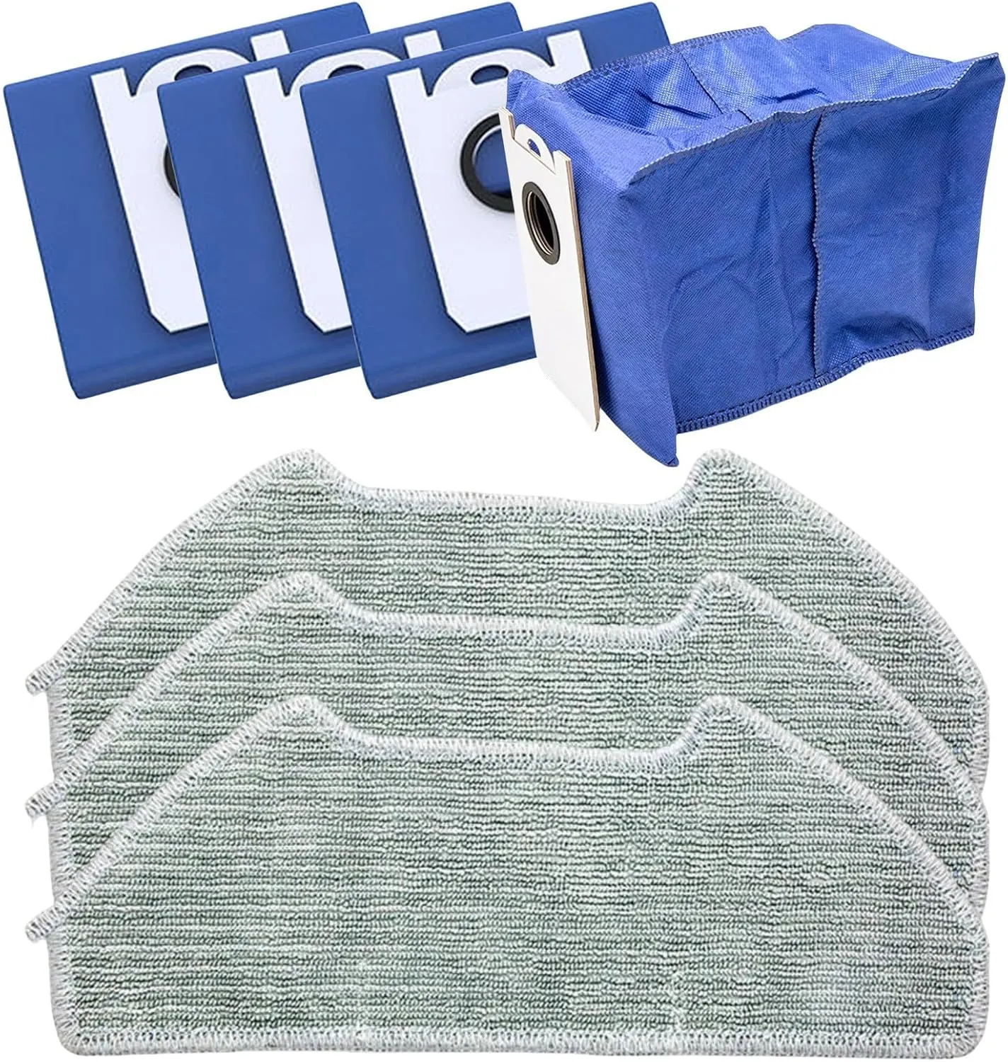 c For BObsweep Dustin For Ultra-Vision Robot Vacuum, 4 Pack 4.6L Large Capacity Self-Empty Station Dust Bags, 3 Pack Mop Pads Accessories