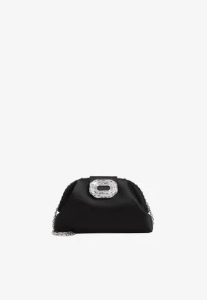 Camelia Crystal-Embellished Satin Clutch