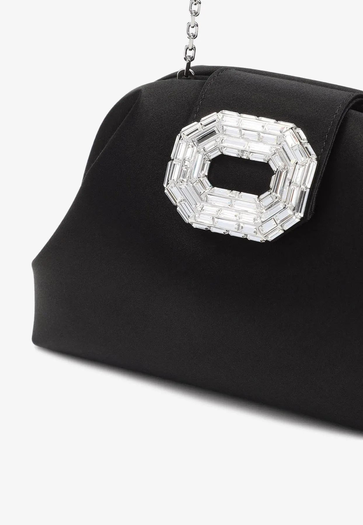 Camelia Crystal-Embellished Satin Clutch
