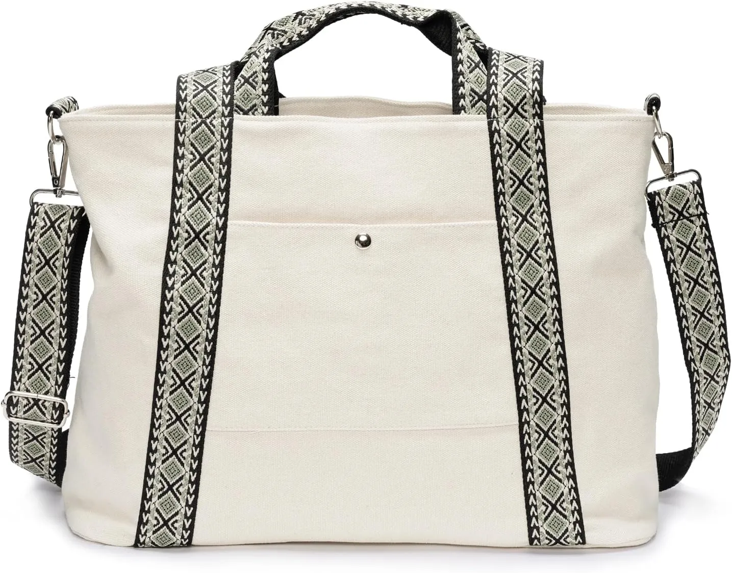 Canvas Tote Bag for Women Large Shoulder Bag Boho Top Handle Handbag Bag for Work Travel Beach Shopping 18L