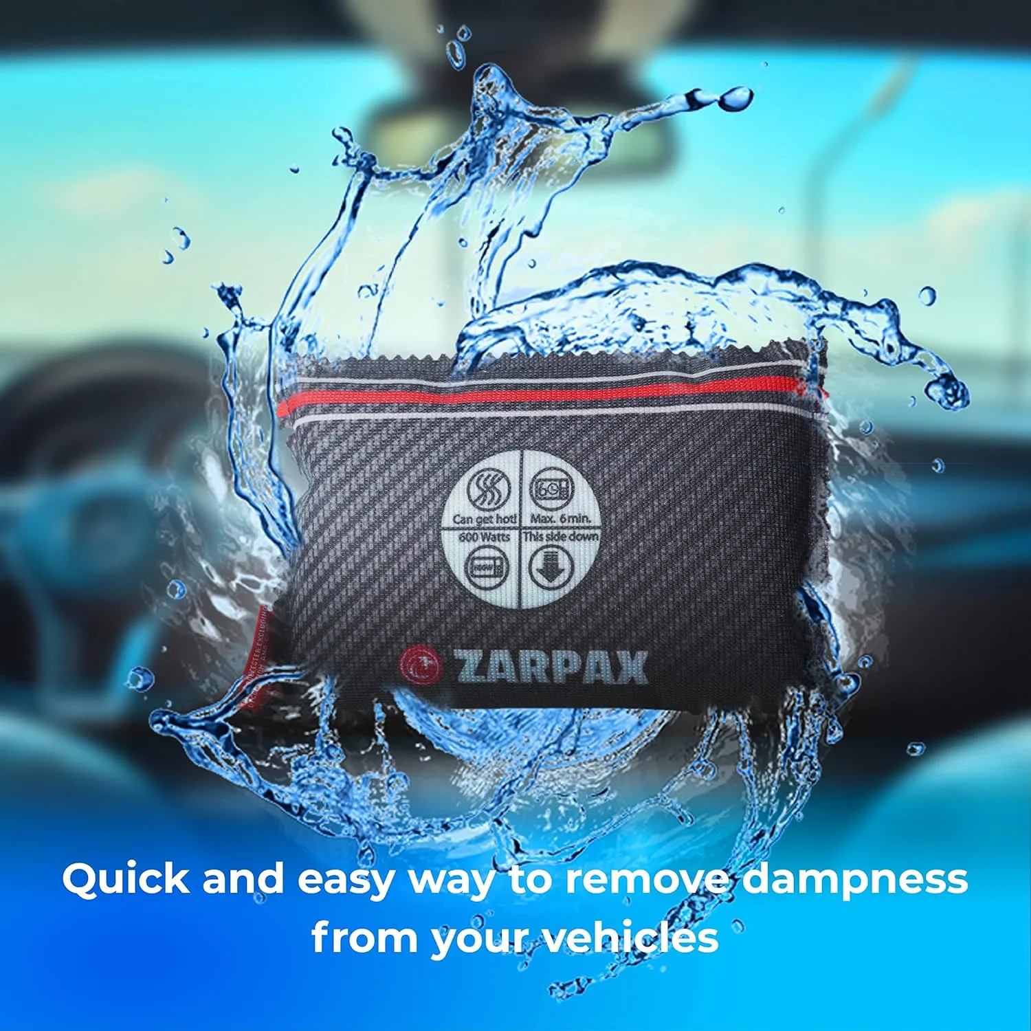 Car Dehumidifier Bag 4 pack | Absorbs Moisture, Damp, & Condensation on Windscreens & Car Interior | 100% Leakproof | Reusable Dehumidifier | Dashboard Dehumidifier & Car Condensation Remover