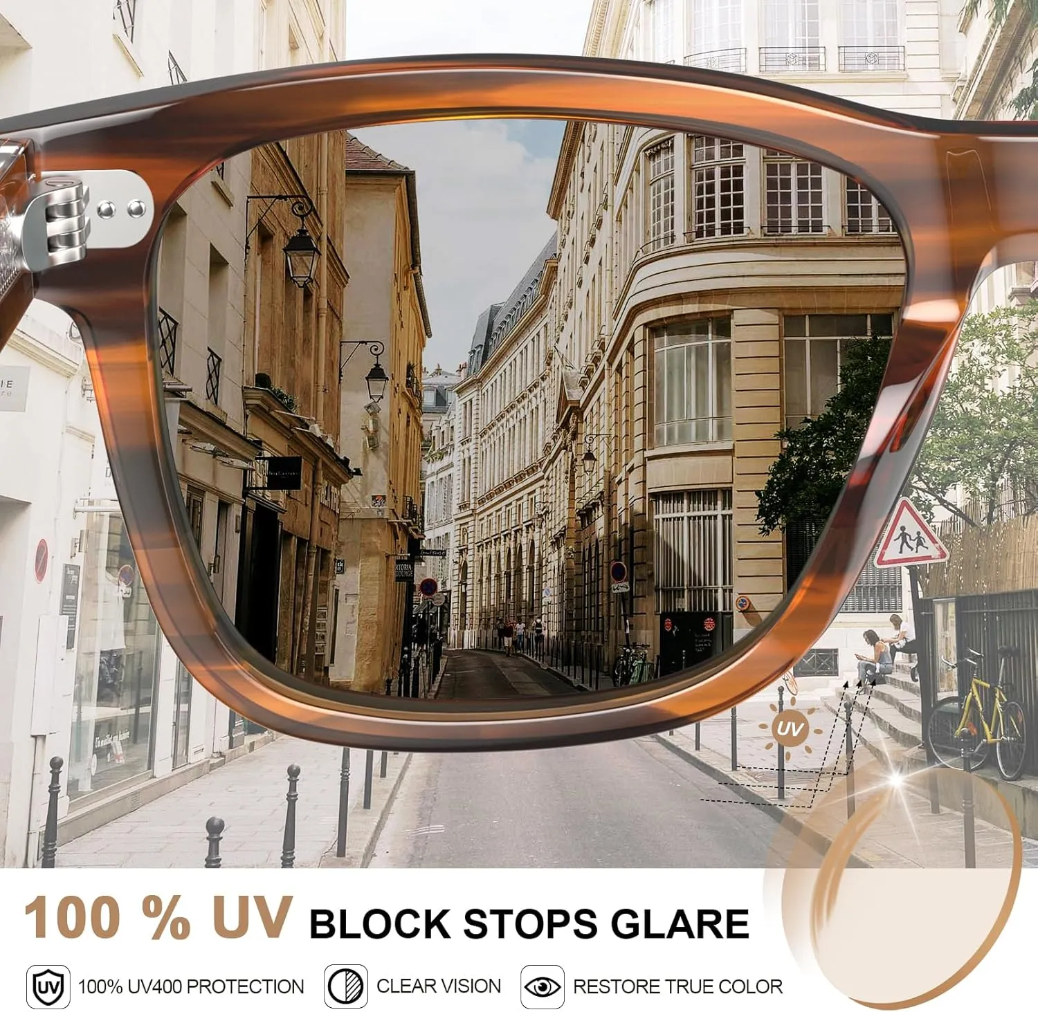 CARFIA Retro Acetate Polarized Sunglasses for Men UV Protection with Embossed Pattern Wire Core CA2301