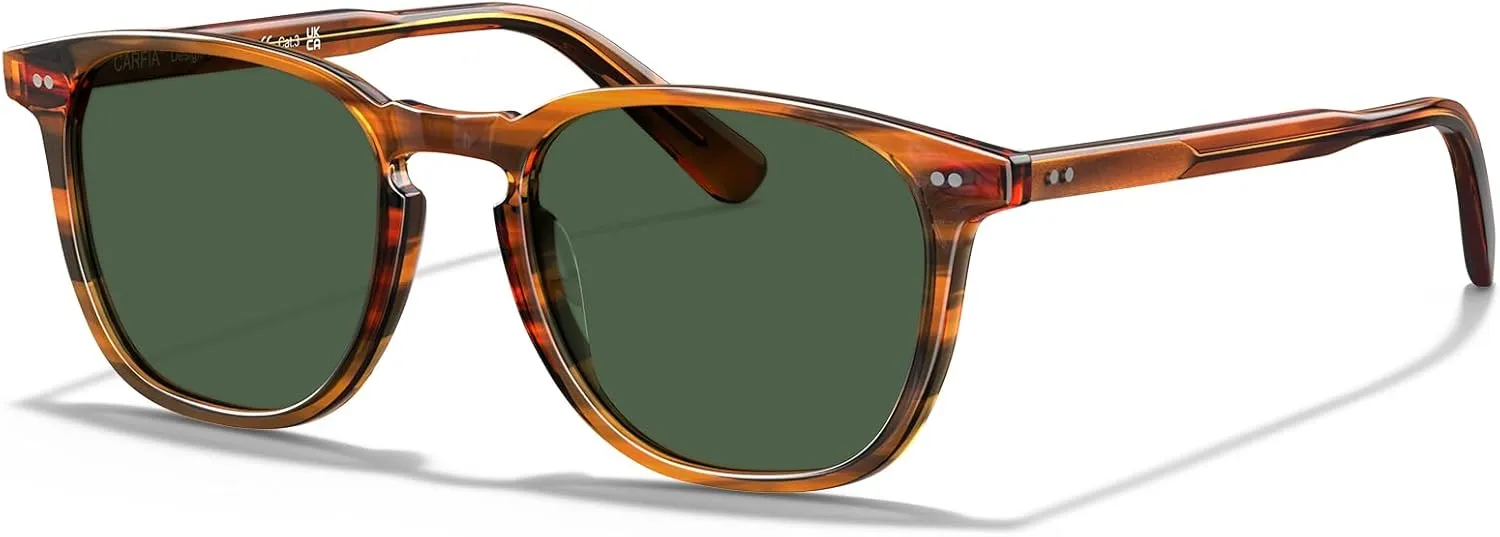 CARFIA Retro Cool Acetate Polarized Sunglasses for Men UV Protection, Outdoor Fashion Driving Eyewears Male Square Sunnies