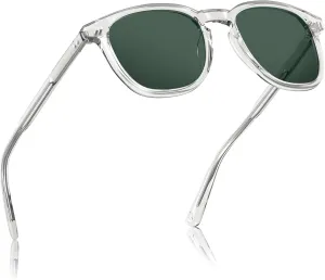 CARFIA Retro Cool Acetate Polarized Sunglasses for Men UV Protection, Outdoor Fashion Driving Eyewears Male Square Sunnies