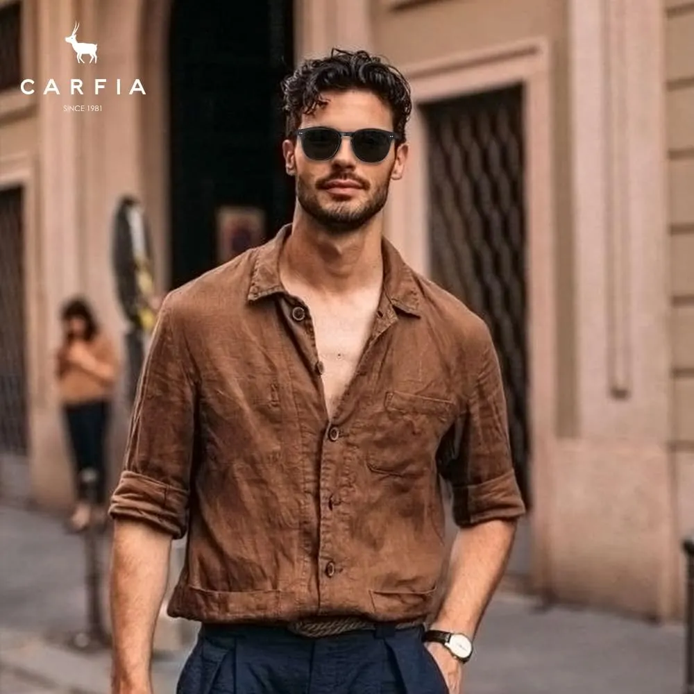 CARFIA Retro Cool Acetate Polarized Sunglasses for Men UV Protection, Outdoor Fashion Driving Eyewears Male Square Sunnies