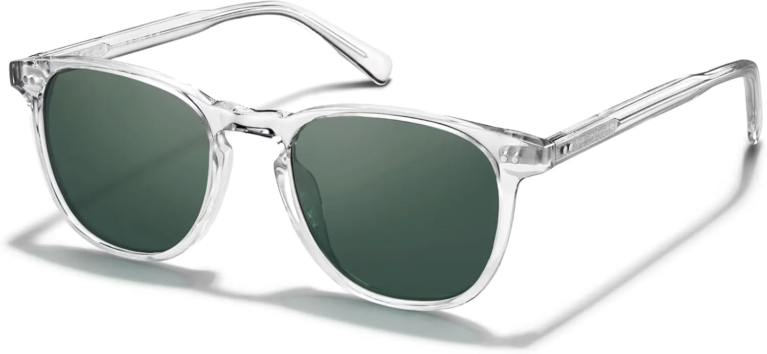 CARFIA Retro Cool Acetate Polarized Sunglasses for Men UV Protection, Outdoor Fashion Driving Eyewears Male Square Sunnies