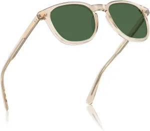 CARFIA Retro Cool Acetate Polarized Sunglasses for Men UV Protection, Outdoor Fashion Driving Eyewears Male Square Sunnies