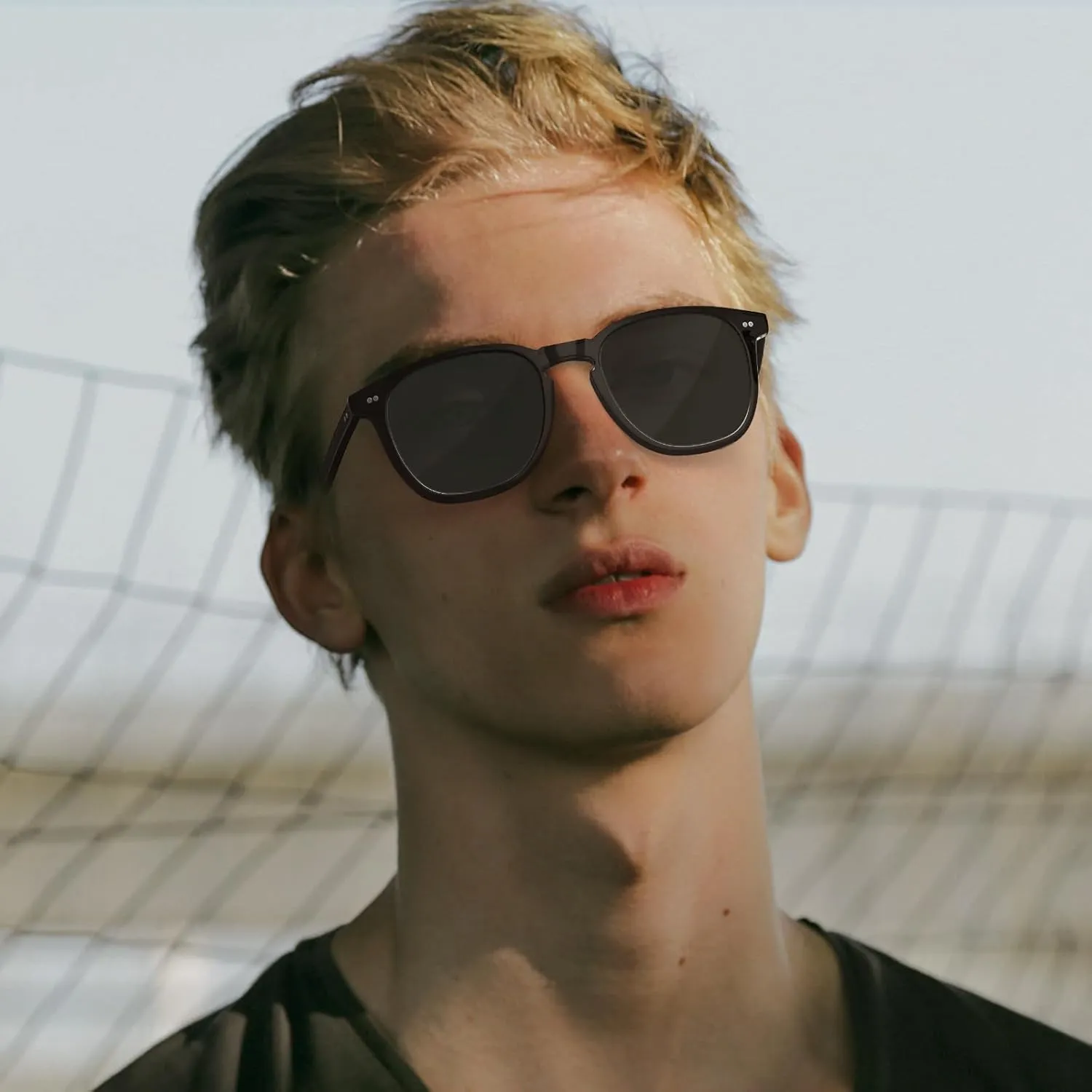 CARFIA Retro Cool Acetate Polarized Sunglasses for Men UV Protection, Outdoor Fashion Driving Eyewears Male Square Sunnies