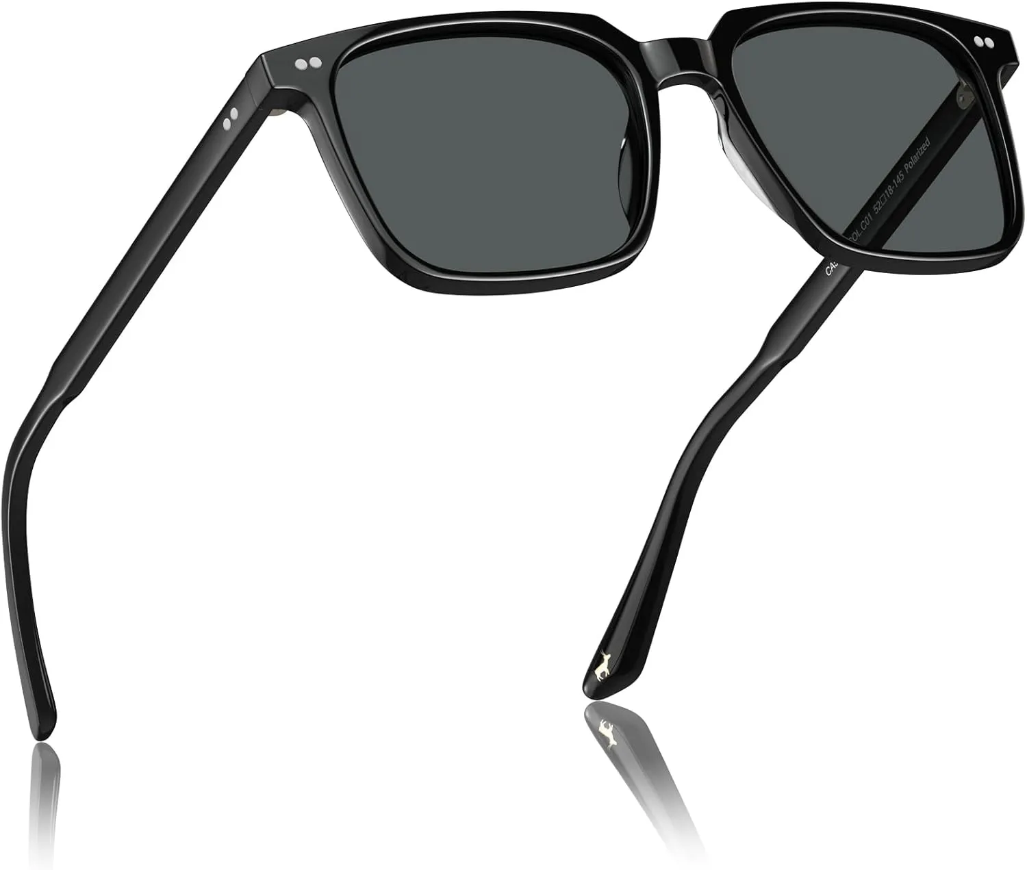 CARFIA Retro Cool Acetate Sunglasses for Men Polarized UV Protection, Trendy Square Male Sunnies Outdoor Driving Eyewears