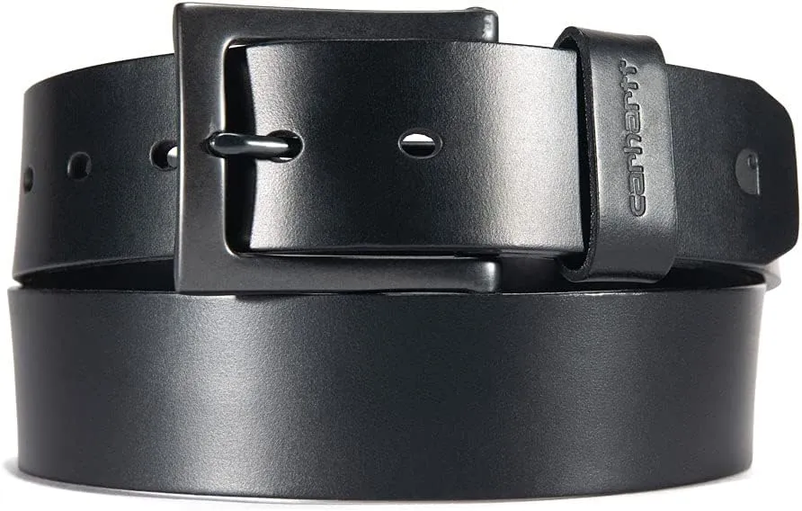 Carhartt Men's Rugged Full Grain Burnished Leather Box Belts, W/Antique Harness Buckle Hardware