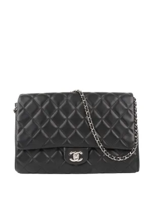 Chanel Black Lambskin Shoulder Clutch.
