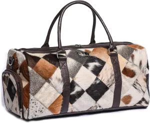 CHAYELL Cowhide Leather Duffle Bag for Men and Women - Genuine Leather Gym Duffle Bag, Weekend Travel Bag with Hand Strap