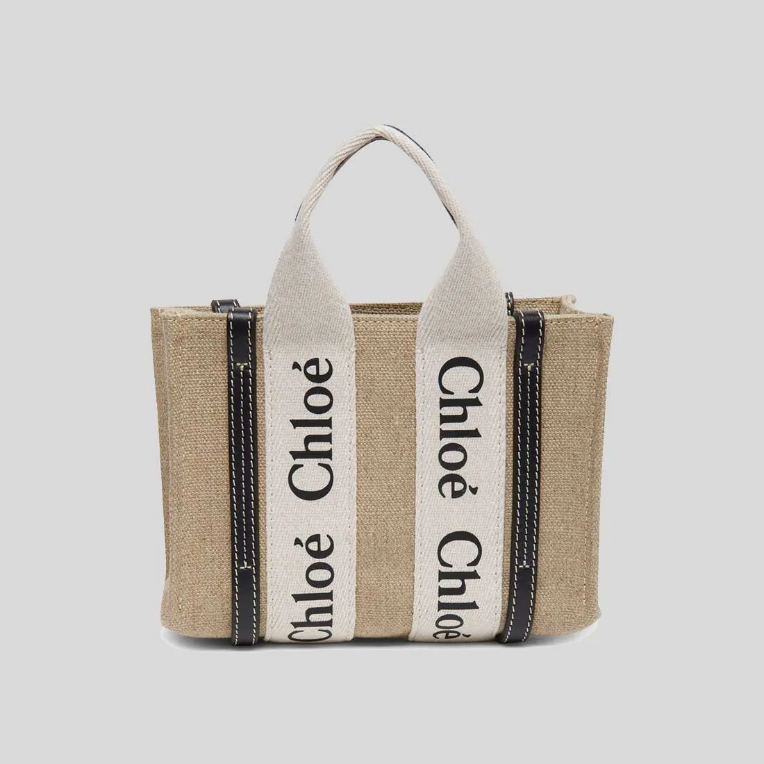 CHLOE Mini Woody Tote Bag White Blue RS-CHC22AP237I2691J