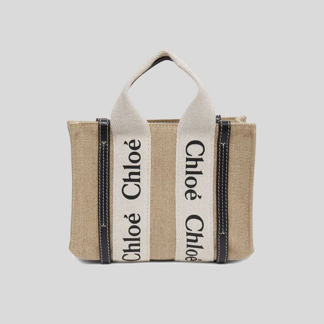 CHLOE Mini Woody Tote Bag White Blue RS-CHC22AP237I2691J