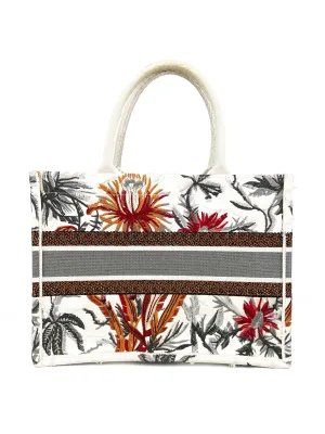 Christian Dior White Limited Edition Flower Accents Book Tote