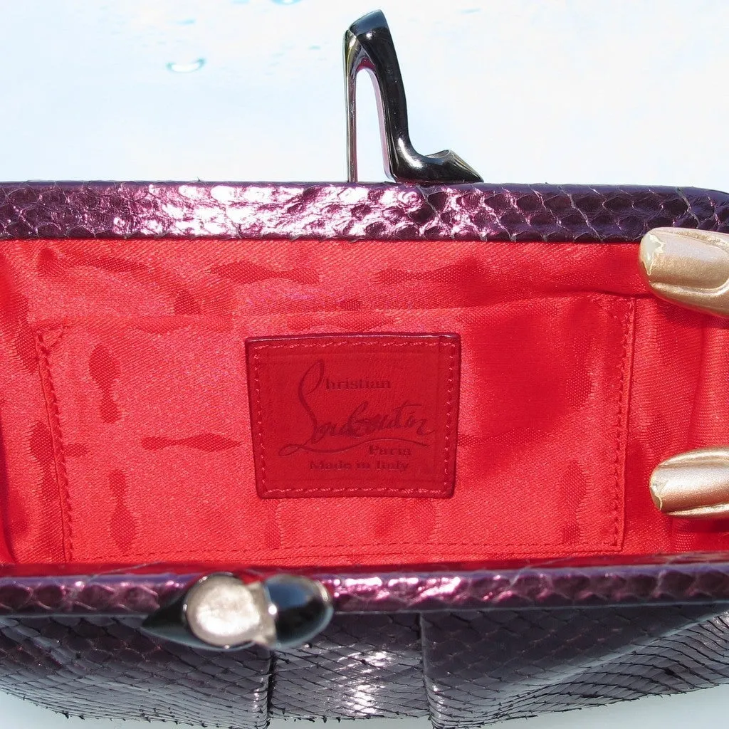 Christian Louboutin Iridescent Python Mini Loubi Lulu Bag TPM Box!