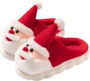 Christmas Slippers for Kids Boys Girls Cute Cartoon Christmas Tree Santa House Slippers kids Soft Warm Plush Fuzzy Lightweight