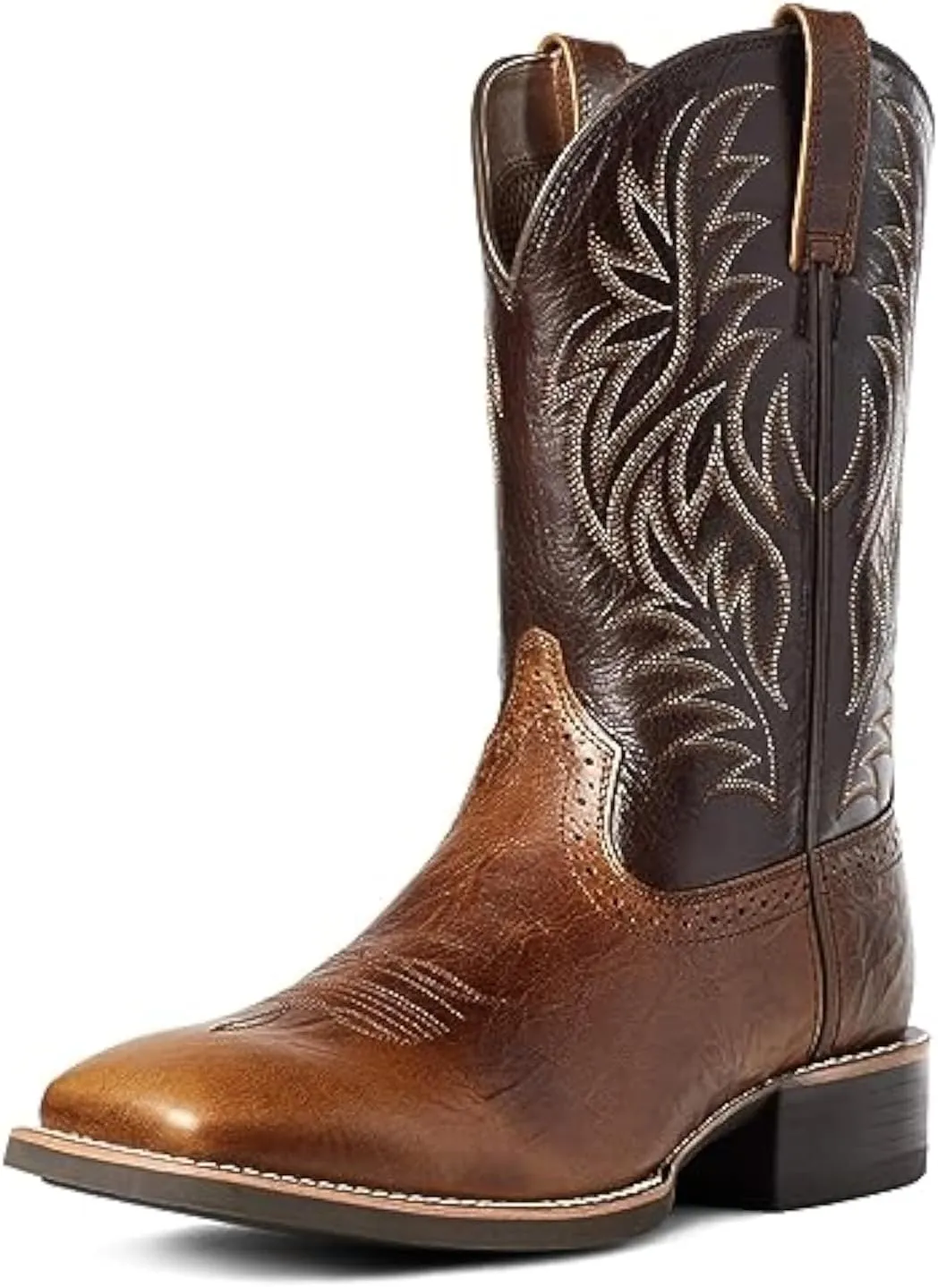 CHUUMEE Men's Fashion Round Toe Embroidered Western Cowboy Boots
