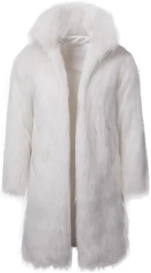 Colf Men's Fluffy Long Sleeve Faux Fur Coat Jacket Lapel Outwear Winter Parka Overcoat