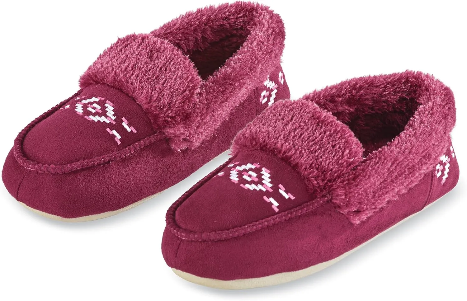 Collections Etc Aztec Embroidered Slippers