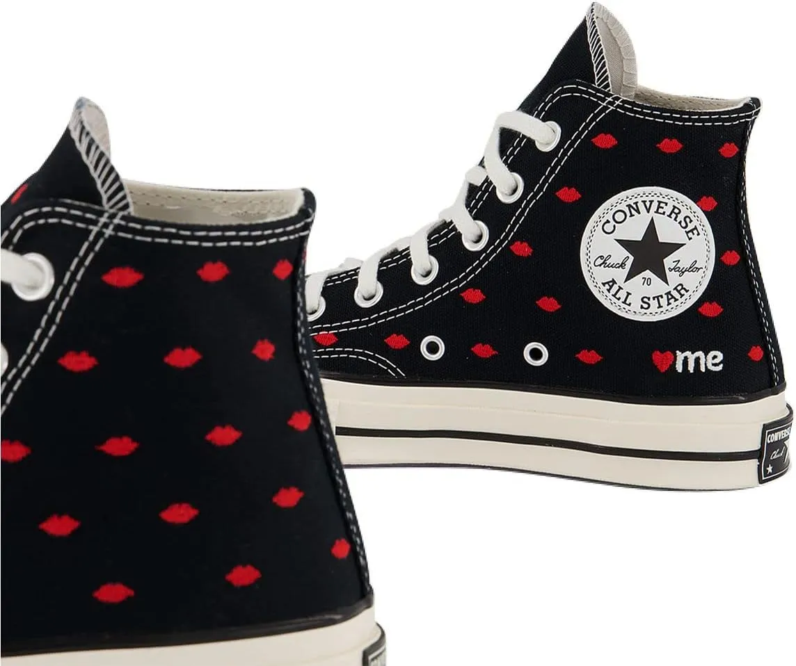 Converse Chuck 70 Hi Women's Embroidered Lips Canvas Trainers