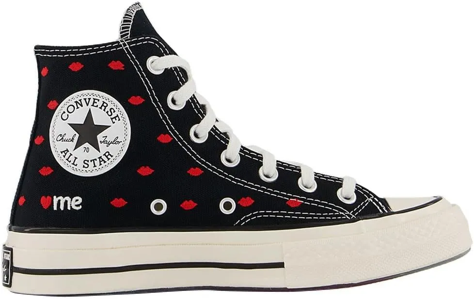 Converse Chuck 70 Hi Women's Embroidered Lips Canvas Trainers