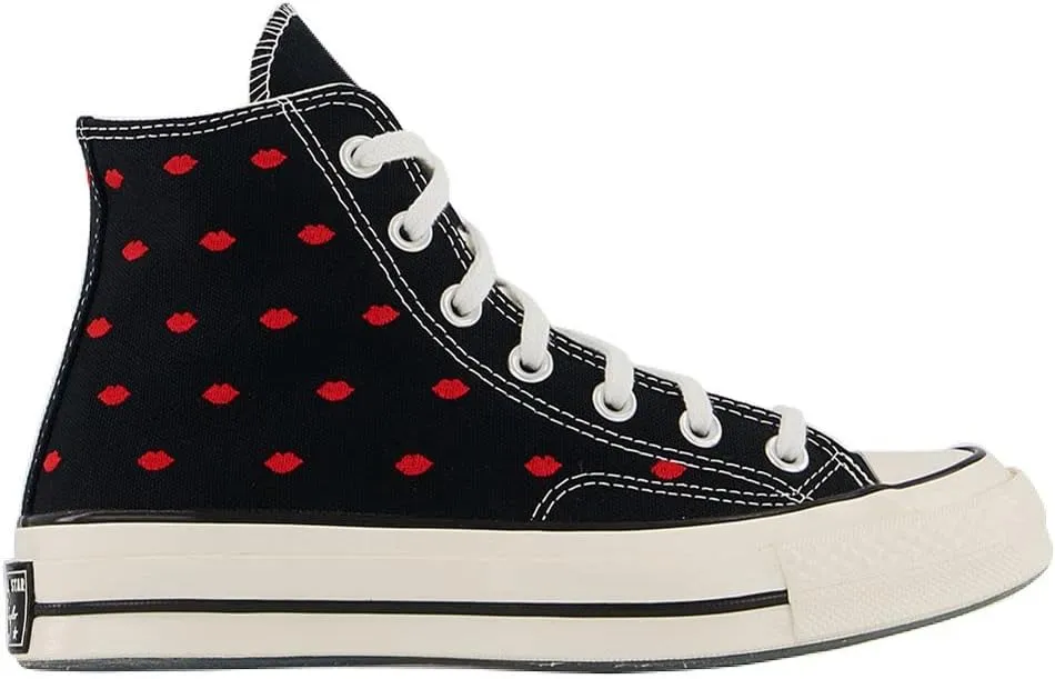 Converse Chuck 70 Hi Women's Embroidered Lips Canvas Trainers