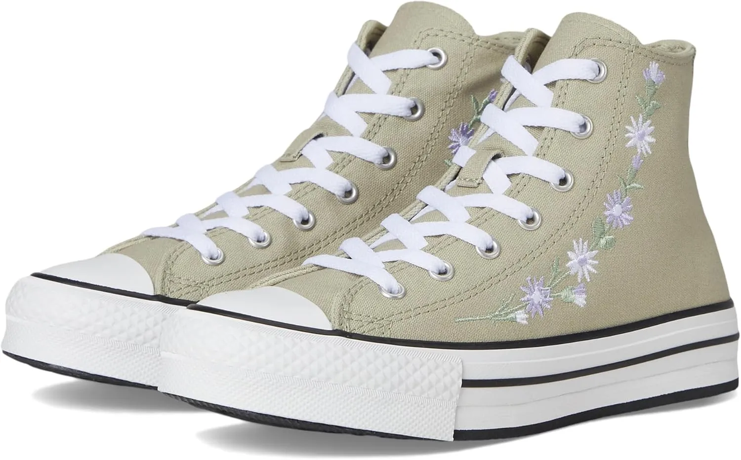 Converse Unisex-Child Chuck Taylor All Star Eva Lift Platform Florals (Big Kid)