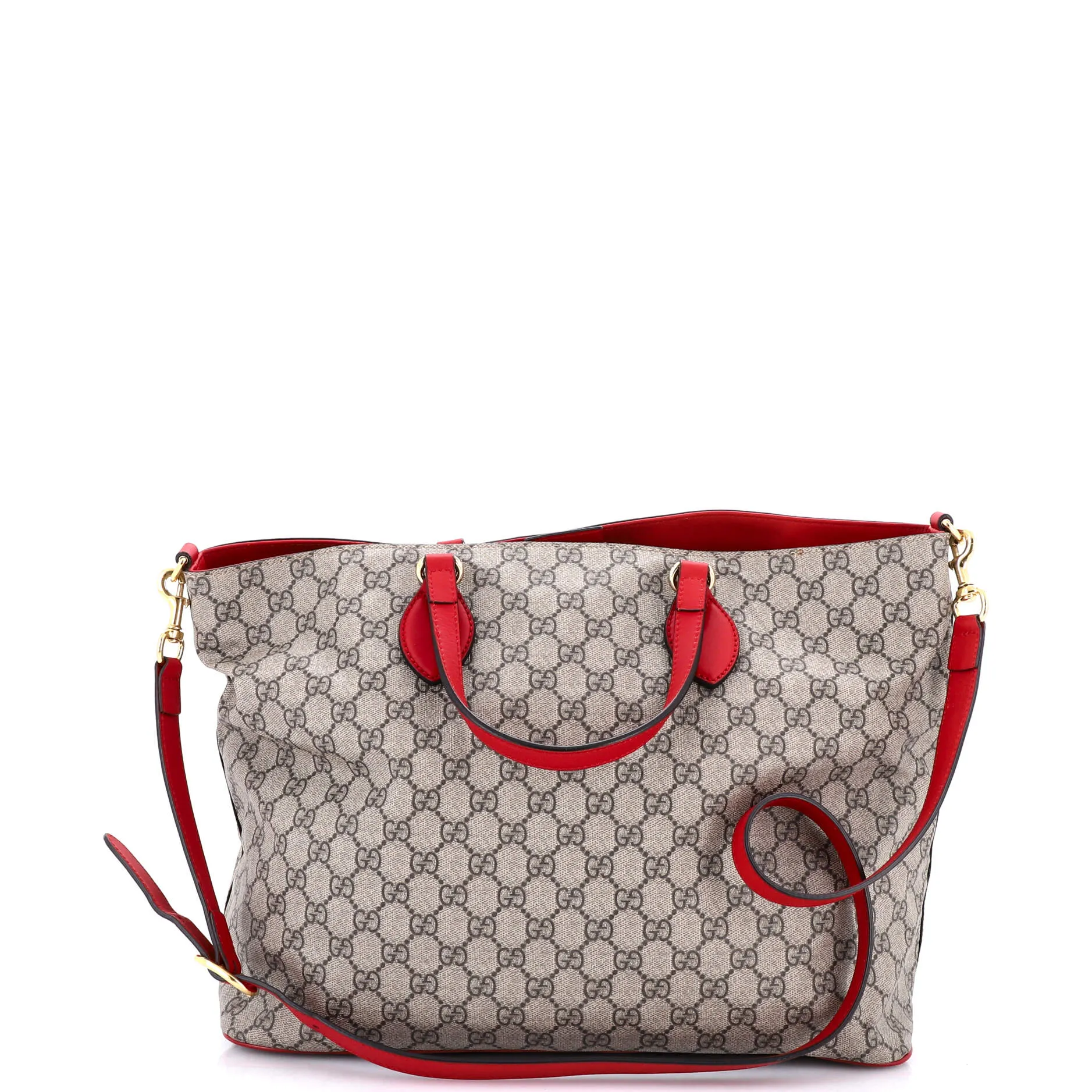 Convertible Soft Tote Embroidered GG Coated Canvas Medium