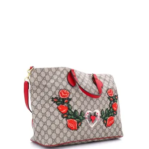 Convertible Soft Tote Embroidered GG Coated Canvas Medium