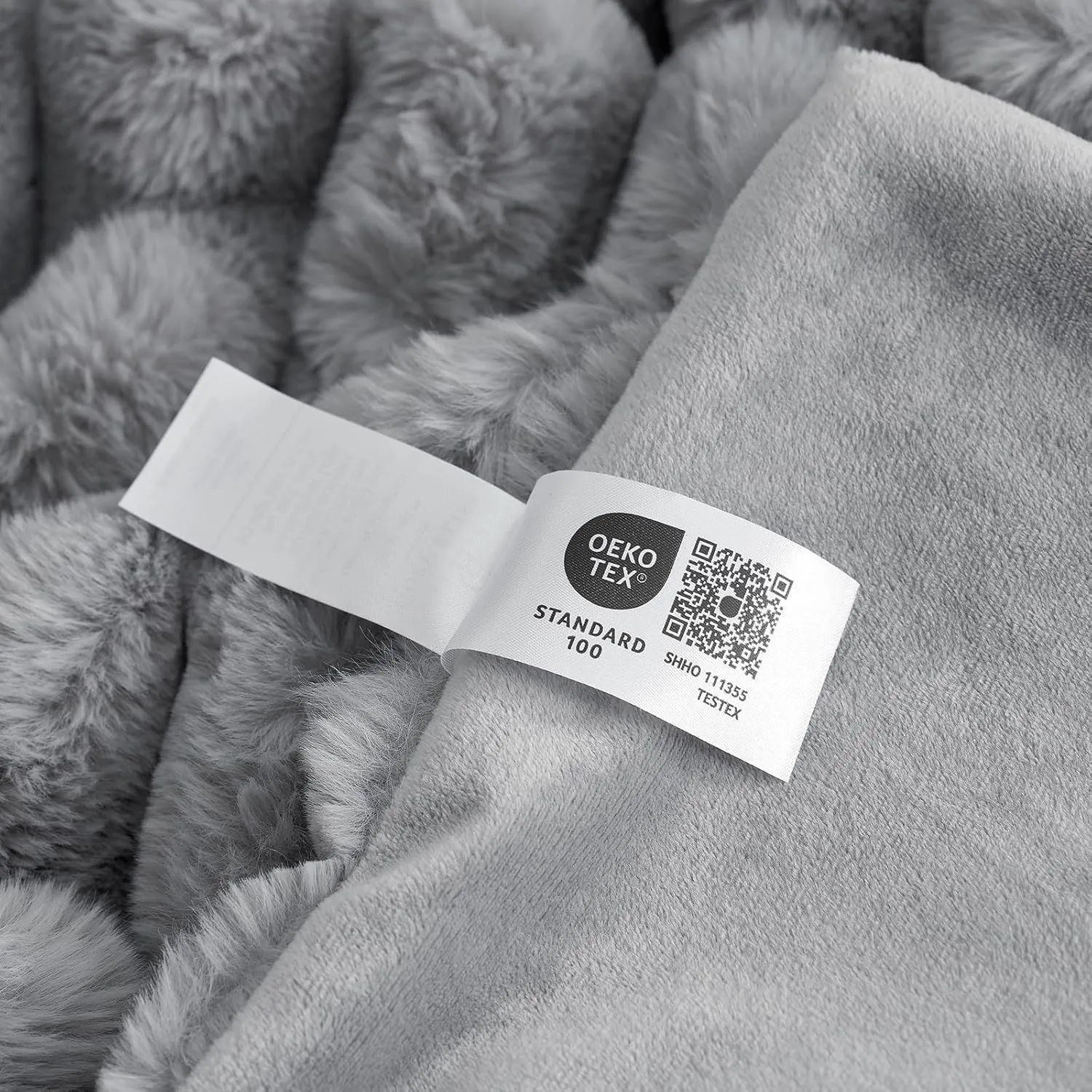Cozy Bliss Faux Fur Throw Blanket for Couch, Cozy Warm Plush Striped Blanket for Sofa Bedroom Living Room,50 * 60 Inches Grey