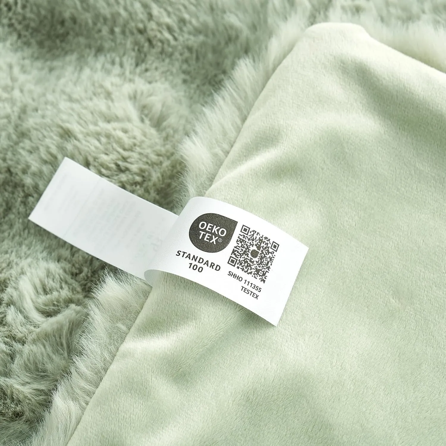 Cozy Bliss Faux Fur Throw Blanket for Couch, Fuzzy Soft Plush Thick Bubble Blanket for Sofa Bedroom Living Room, 50 * 60 Inches Sage Green
