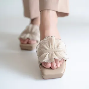 Crinkled Open Toe Platform