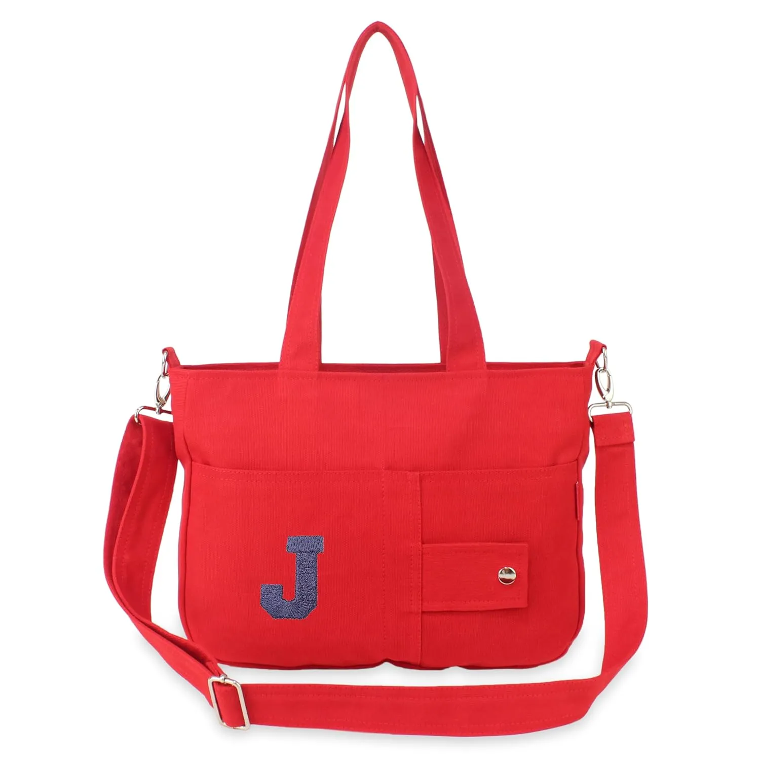 Custom Embroidered Canvas Shoulder Bag Personalized Gift Handcrafted Uniquely Crafted Women Purse Monogrammed Weekender Bag Teacher Tote Bag Gift for Women Bridesmaid Teachers Wife Girlfriend Grandma