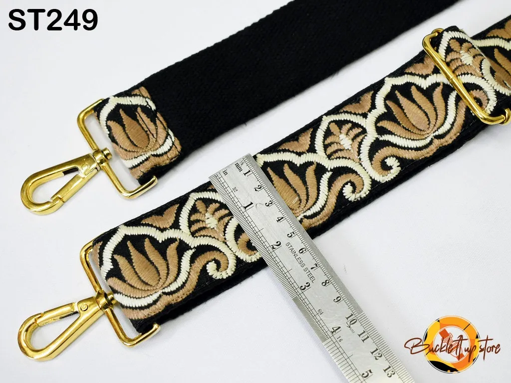 Custom Handbag Strap Replacement Guitar Strap Gift Sister Embroidered Purse Strap Boho Crossbody Strap for Purses Messenger Bag Embroidery