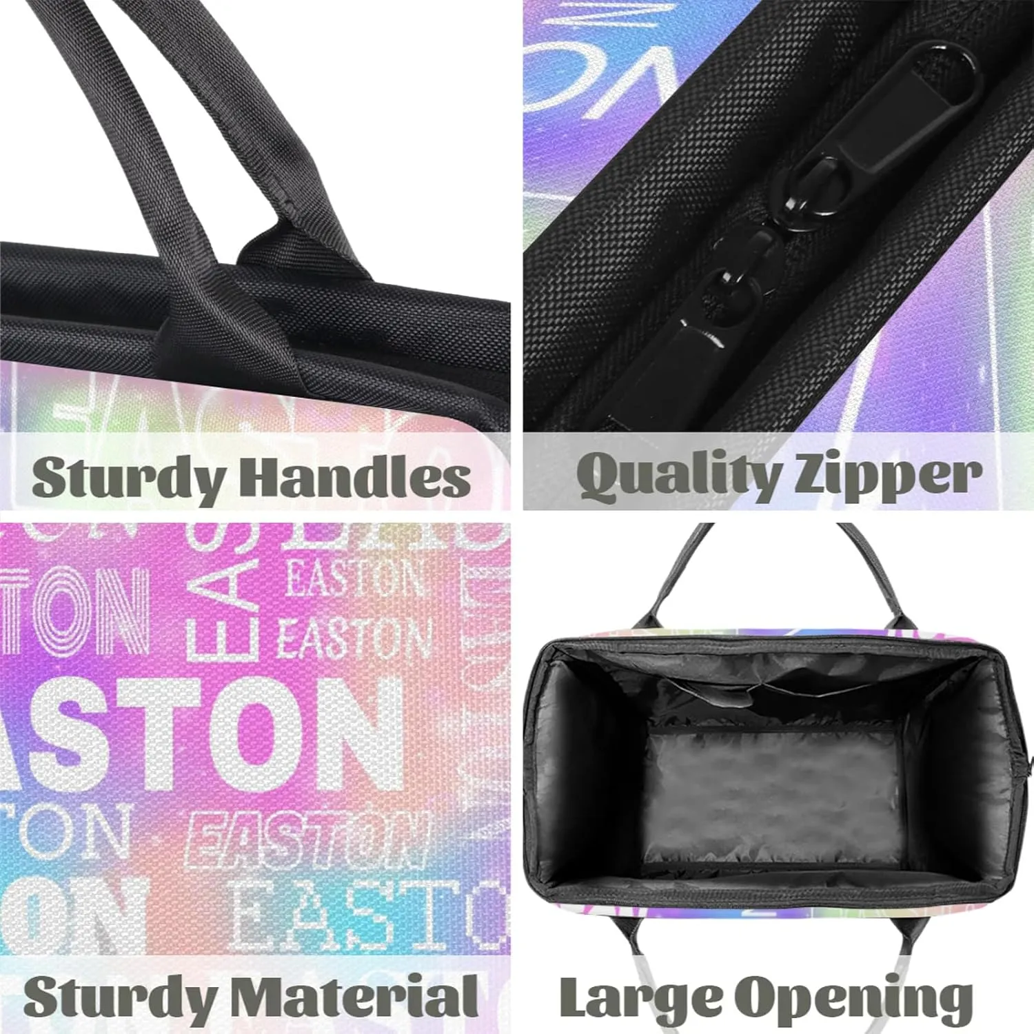 Custom Sport Gym Duffel Bag with Name Personalized Travel Overnight Bag Waterproof Customized Dance Bag Carry-On Tote 15.2in, Rainbow Sparkly
