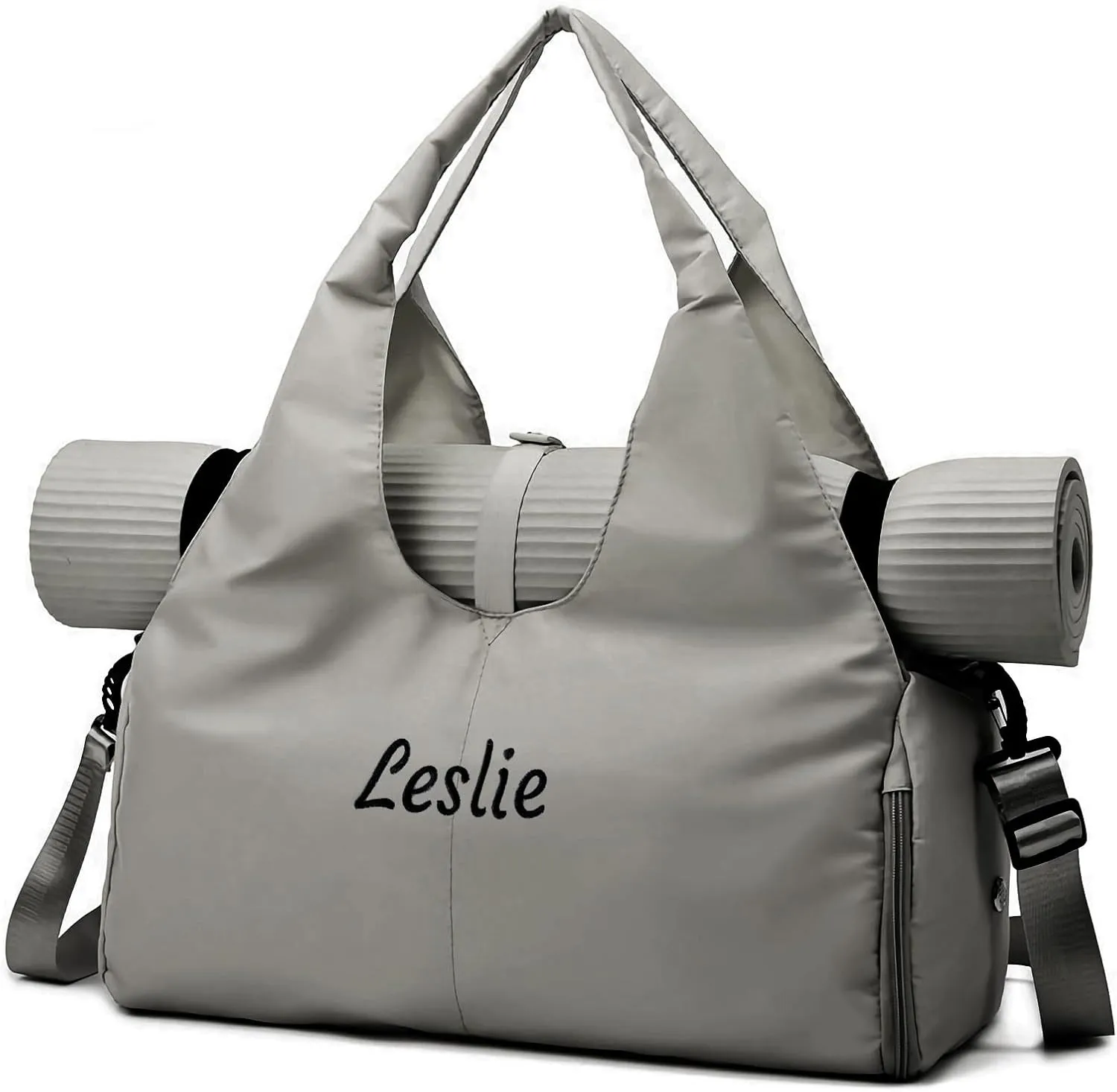 Customizable Yoga Gym Bag for Women with Shoes Compartment, Wet/Dry Pockets, Adjustable Yoga Mat Holder - Lightweight Water-Resistant Tote