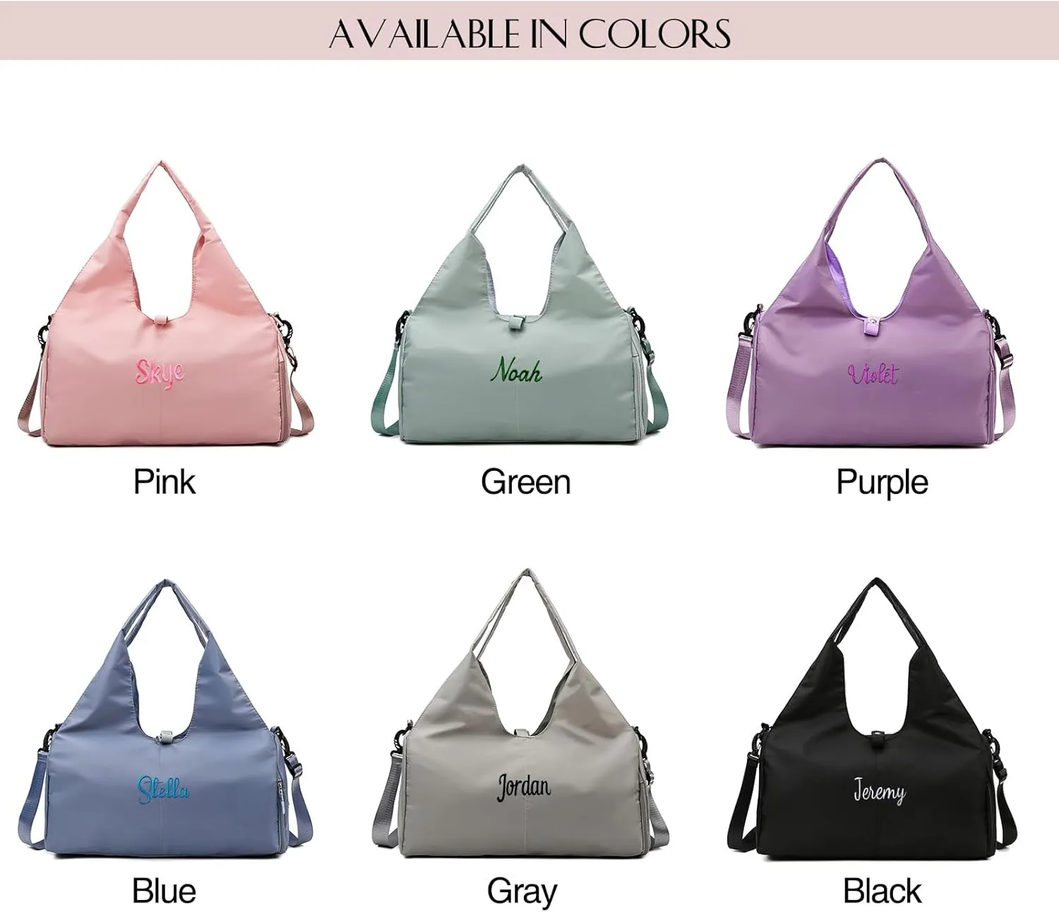 Customizable Yoga Gym Bag for Women with Shoes Compartment, Wet/Dry Pockets, Adjustable Yoga Mat Holder - Lightweight Water-Resistant Tote