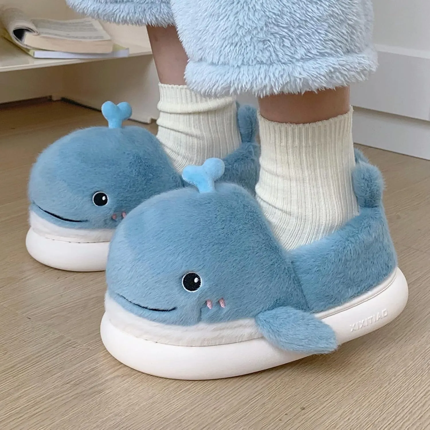 Cute Women's Kawaii Whale House Cartoon Animal Indoor Slippers